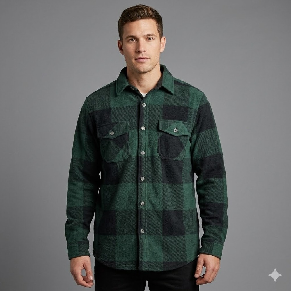 Freedom Foundry Fleece‎ Shacket Buffalo Plaid Shacket M Green Black